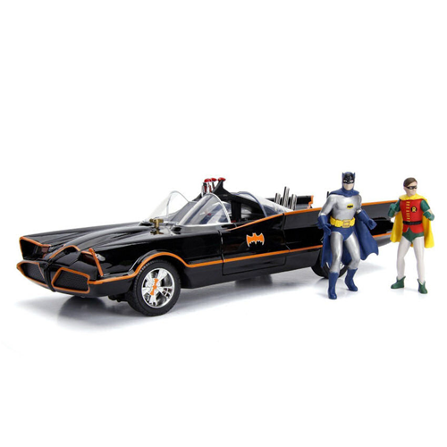 BATMOBILE 1966 WITH BATMAN & ROBIN FIGURE 1:18 Jada Toys Movie Modellino