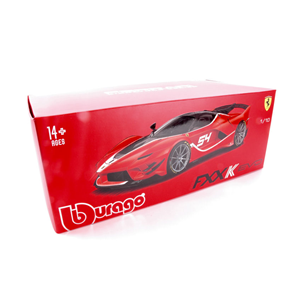 FERRARI FXX-K EVOLUZIONE N.54 RED SIGNATURE WITH SHOWCASE FINALI MONDIALI 2017 M.LUZICH 1:18 Burago Auto Competizione Modellino