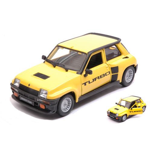 RENAULT 5 RURBO 1982 YELLOW/BLACK 1:24 Burago Auto Stradali Modellino