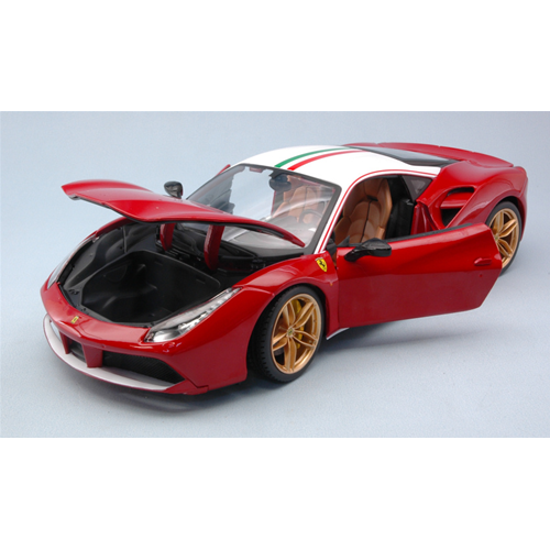 FERRARI 488 GTB COUPE 70th FERRARI ANNIVERSARY "THE LAUDA" 1:18 Burago Auto Stradali Modellino
