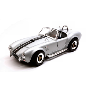 SHELBY COBRA 427 S/C 1964 GREY WITH BLACK STRIPES 1:18 Lucky Die Cast Auto Stradali Modellino