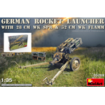 GERMAN ROCKET LAUNCHER WITH 28 cm WK Spr & 32 cm FLAMM KIT 1:35 Miniart Kit Mezzi Militari Die Cast Modellino