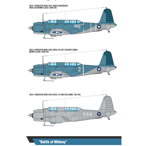 SB2U-3 VINDICATOR "BATTLE OF MIDWAY" KIT 1:48 Academy Kit Aerei Modellino