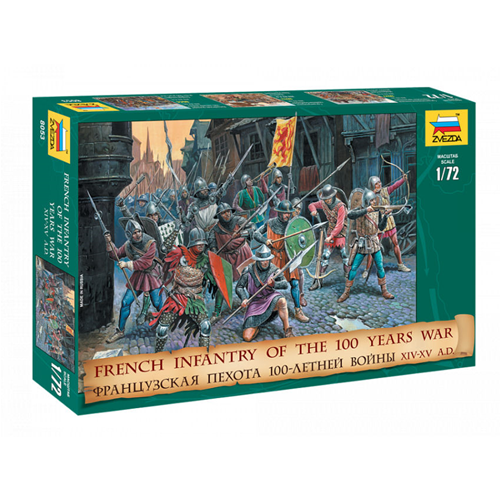 FRENCH INFANTRY 100 YEARS WAR KIT 1:72 Zvezda Kit Figure Militari Modellino