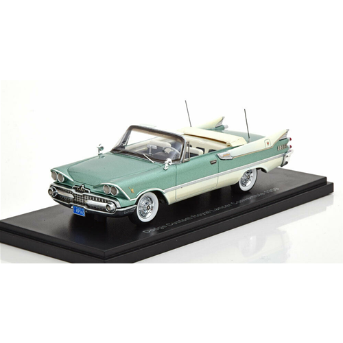 DODGE CUSTOMS ROYAL LANCER CONVERTIBLE 1959 METALLIC TURQUOISE/WHITE 1:43 Neo Scale Models Auto Stradali Modellino