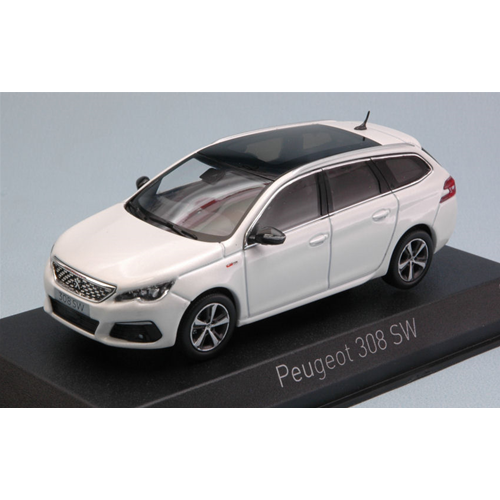 PEUGEOT 308 SW GT 2017 PEARL WHITE 1:43 Norev Auto Stradali Modellino