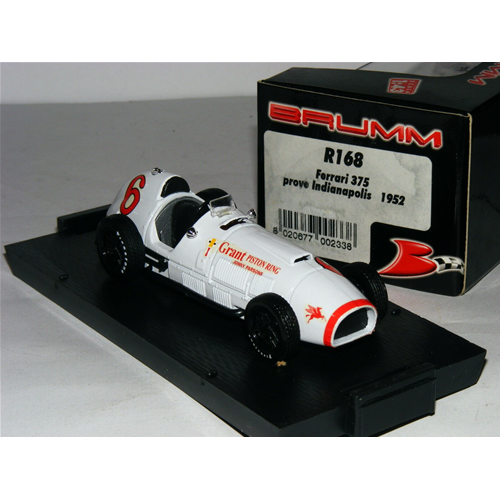 FERRARI 375 J.PARSONS 1952 N.6 PROVE INDIANAPOLIS UPDATE 1:43 Brumm Formula 1 Modellino