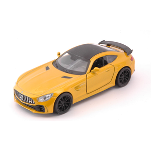 MERCEDES AMG GT-R 2017 METALLIC YELLOW SCALA 1:34-39 cm 11 Welly Auto Stradali Modellino