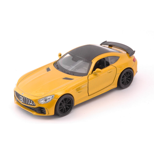 MERCEDES AMG GT-R 2017 METALLIC YELLOW SCALA 1:34-39 cm 11 Welly Auto Stradali Modellino