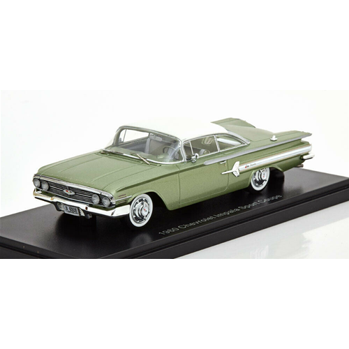 CHEVROLET IMPALA SPORT COUPE 1960 METALLIC LIGHT GREEN/WHITE 1:43 Neo Scale Models Auto Stradali Modellino