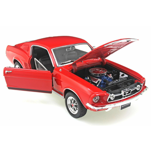 FORD MUSTANG GT 1967 RED 1:24 Welly Auto Stradali Modellino