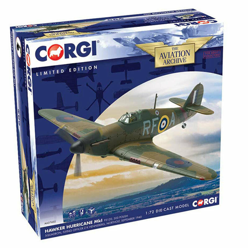HAWKER HURRICANE MK.1 FLYING OFFICER Z K HENNEBERG 1940 1:72 Corgi Aerei Modellino