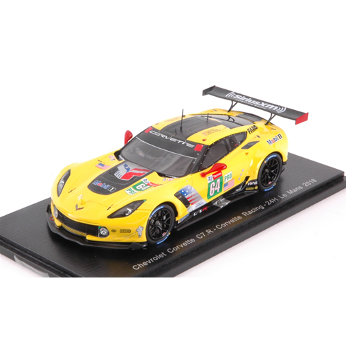 CORVETTE C7 N.64 DNF LE MANS 2018 O.GAVIN-T.MILNER-M.FASSLER 1:43 Spark Model Auto Competizione Modellino