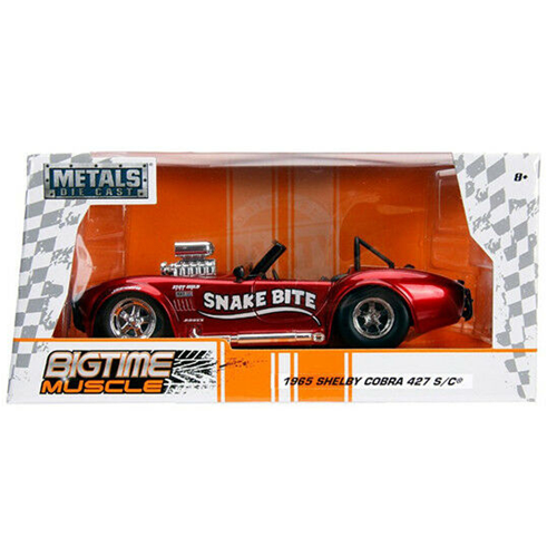 SHELBY COBRA 427 S/C 1965 SNAKE BITE METALLIC RED 1.24 Jada Toys Tuning Modellino