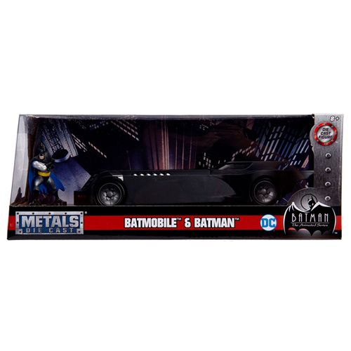 BATMOBILE 1992 "THE ANIMATED TV SERIES" WITH BATMAN FIGURE 1:24 Jada Toys Movie Modellino