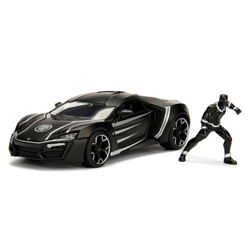 BLACK PANTHER 2010 WITH LYKAN HYPERSPORT 1:24 Jada Toys Movie Modellino