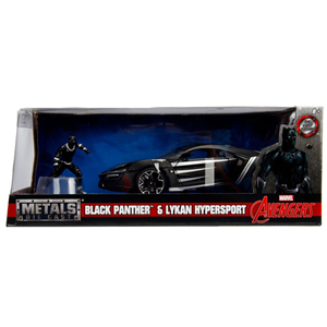 BLACK PANTHER 2010 WITH LYKAN HYPERSPORT 1:24 Jada Toys Movie Modellino