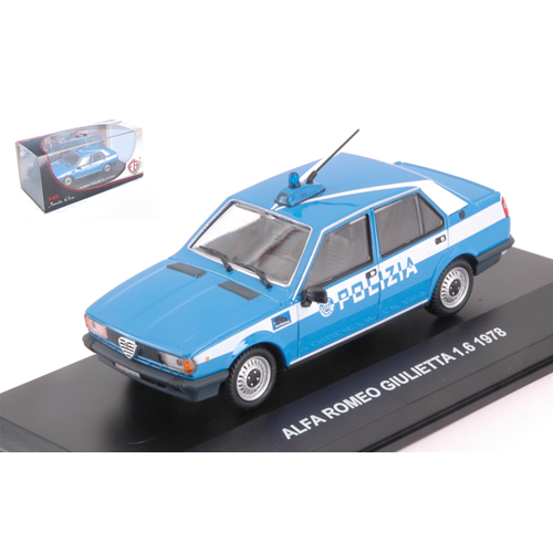 ALFA ROMEO GIULIETTA 1.6 1978 POLIZIA 1:43 Edison Giocattoli Forze dell'Ordine Modellino