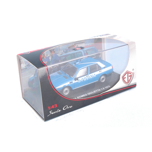 ALFA ROMEO GIULIETTA 1.6 1978 POLIZIA 1:43 Edison Giocattoli Forze dell'Ordine Modellino