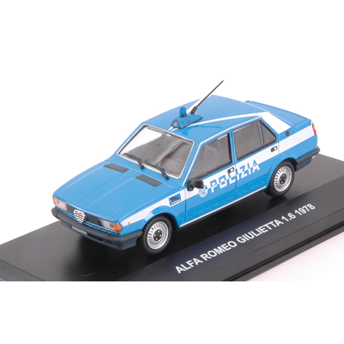 ALFA ROMEO GIULIETTA 1.6 1978 POLIZIA 1:43 Edison Giocattoli Forze dell'Ordine Modellino