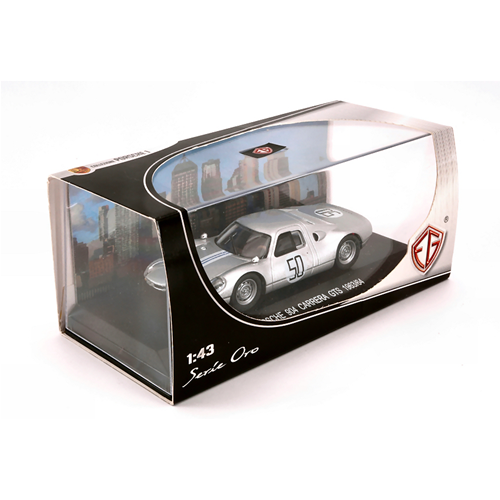 PORSCHE 904 CARRERA GTS N.50 1963/64 SILVER 1:43 Edison Giocattoli Auto Competizione Modellino