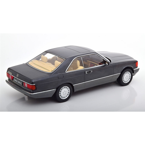 MERCEDES 560 SEC COUPE C126 1980 METALLIC ANTHRACITE 1:18 KK Scale Auto Stradali Modellino