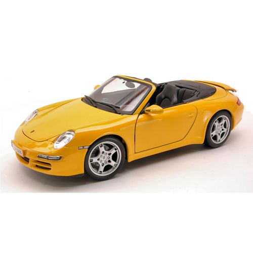 PORSCHE 911 CARRERA S CABRIO 2005 YELLOW 1:18 Maisto Auto Stradali Modellino