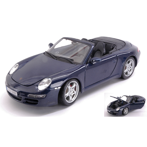 PORSCHE 911 CARRERA S CABRIO 2005 BLUE 1:18 Maisto Auto Stradali Modellino