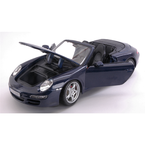 PORSCHE 911 CARRERA S CABRIO 2005 BLUE 1:18 Maisto Auto Stradali Modellino