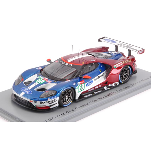 FORD GT N.68 17th (3rd CLASS) LE MANS 2018 J.HAND-D.MULLER-S.BOURDAIS 1:43 Spark Model Auto Competizione Modellino