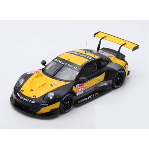 PORSCHE 911 RSR N.56 34th LE MANS 2018 BERGMEISTER-LINDSEY-PERFETTI 1:18 Spark Model Auto Competizione Modellino