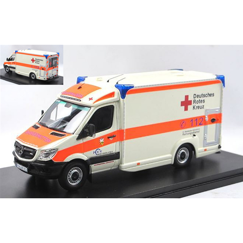 MERCEDES SPRINTER DEUTSCHES ROTES KREUZ 2018 1:43 Matrix Scale Models Ambulanze Modellino