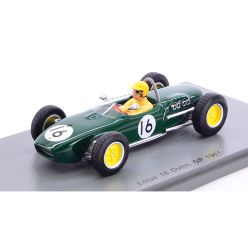 LOTUS 18 TREVOR TAYLOR 1961 N.16 13th DUTCH GP 1:43 Spark Model Formula 1 Modellino