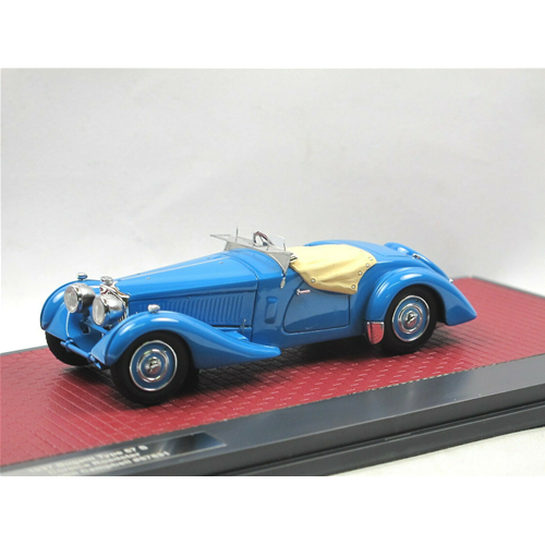 BUGATTI T57S ROADSTER CORSICA 1937 HALF OPEN SCREEN CAMPBELL BLUE 1:43 Matrix Scale Models Auto d'Epoca Modellino