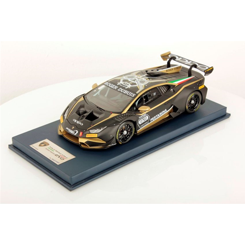 LAMBORGHINI HURACAN SUPER TROFEO EVO 2019 BLACK/GOLD 1:18 Looksmart Auto Stradali Modellino