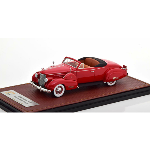 CADILLAC V16 CONVERTIBLE 1938 COUPE RED 1:43 GLM Models Auto Stradali Modellino