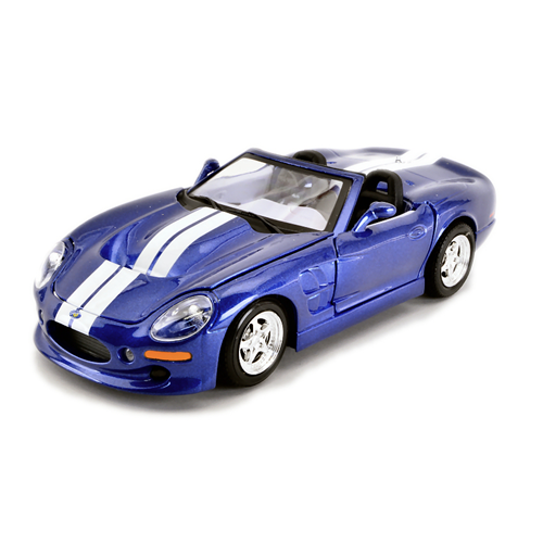 SHELBY SERIES ONE CABRIOLET 1999 BLUE WITH WHITE STRIPES 1:24 Maisto Auto Stradali Modellino