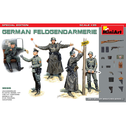 GERMAN FELDGENDARMERIE KIT 1:35 Miniart Kit Figure Militari Modellino
