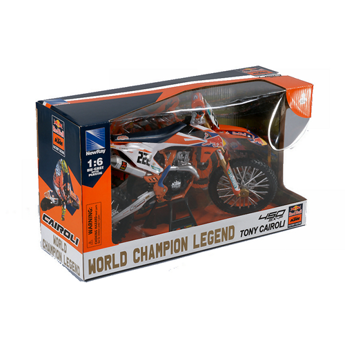 RED BULL KTM 450 SX-F N.222 TONY CAIROLI 1:6 New Ray Moto Modellino