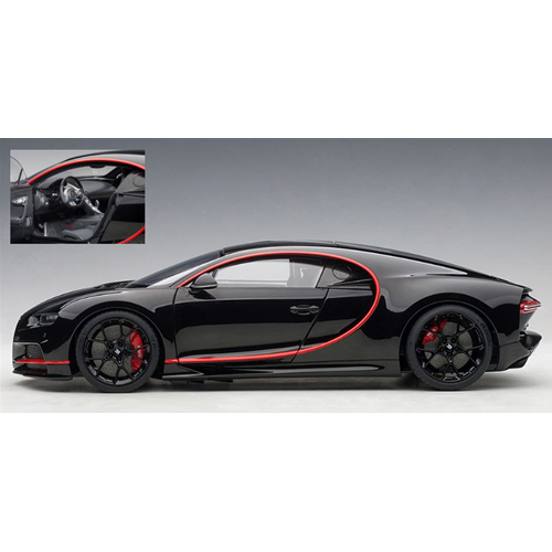 BUGATTI CHIRON 2017 NOCTURNA BLACK 1:18 AutoArt Auto Stradali Modellino