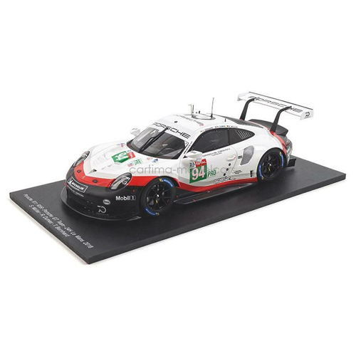 PORSCHE 911 RSR N.94 DNF LE MANS 2018 DUMAS-BERNHARD-MULLER 1:18 Spark Model Auto Competizione Modellino