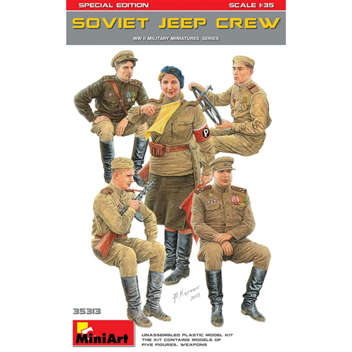 SOVIET JEEP CREW SPECIAL EDITION KIT 1:35 Miniart Kit Figure Militari Modellino