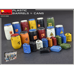 PLASTIC BARRELS & CANS KIT 1:35 Miniart Kit Diorami Die Cast Modellino