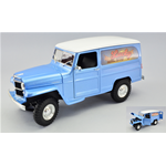 WILLYS JEEP STATION WAGON LUCKY 1978 LIGHT BLUE METALLIC WITH WHITE ROOF 1:18 Lucky Die Cast Auto Stradali Die Cast Modellino