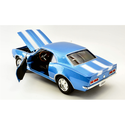 CHEVROLET CAMARO Z 28 1967 BLUE WITH WHITE STRIPES 1:18 Yat Ming Auto Stradali Modellino