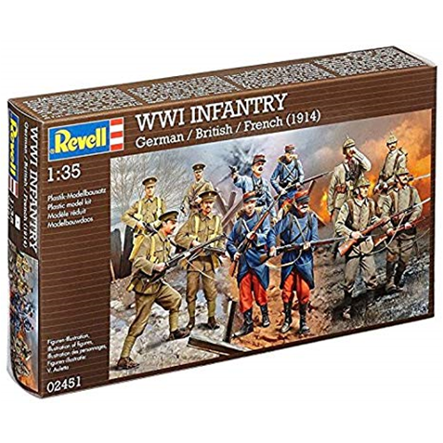 SET WWI BRITISH/FRENCH/GERMAN INFANTRY KIT 1:35 Revell Kit Figure Militari Modellino