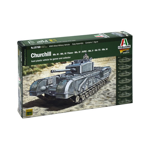 CHURCHILL MK.III/IV/AVRE/NA75 KIT 1:56 Italeri Kit Mezzi Militari Modellino