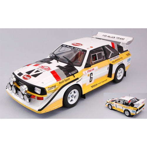AUDI SPORT QUATTRO S1 N.6 3rd MONTE CARLO 1986 MIKKOLA-HERTZ 1:18 Ixo Model Auto Rally Modellino