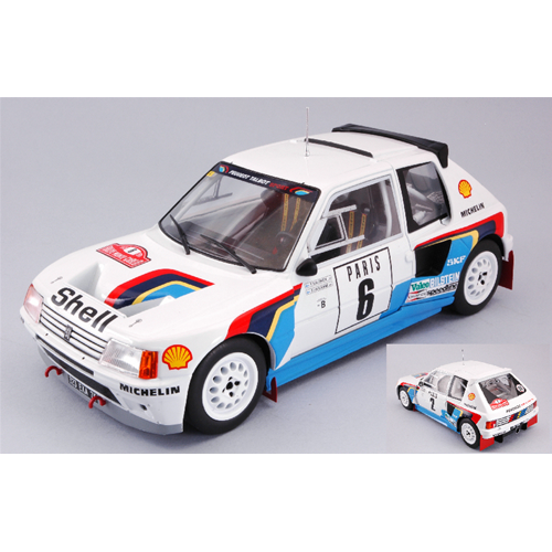 PEUGEOT 205 T16 N.6 3rd MONTE CARLO 1985 SALONEN-HARJANNE 1:18 Ixo Model Auto Rally Modellino