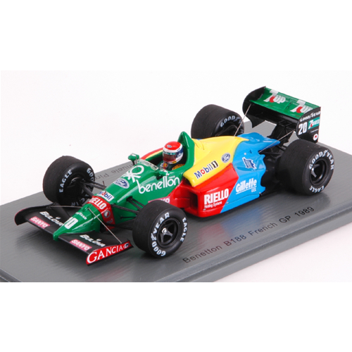 BENETTON B188 E.PIRRO 1989 N.20 9th FRENCH GP 1:43 Spark Model Formula 1 Modellino